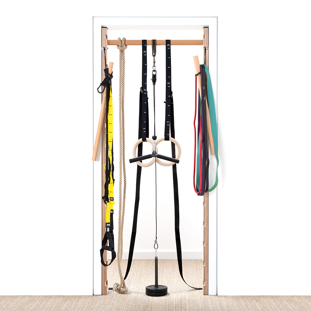 FatMonkey Sprossenwand mit Fitnessbändern, Ringen und Schlingentrainer: Vielseitiges Krafttraining, Muskelaufbau und Flexibilität im Home Gym