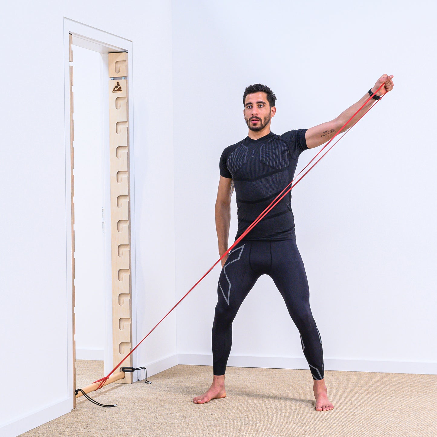 FatMonkey Sprossenwand: Widerstandsband Diagonalzug für Rückentraining, Krafttraining und Muskelaufbau im Home Gym
