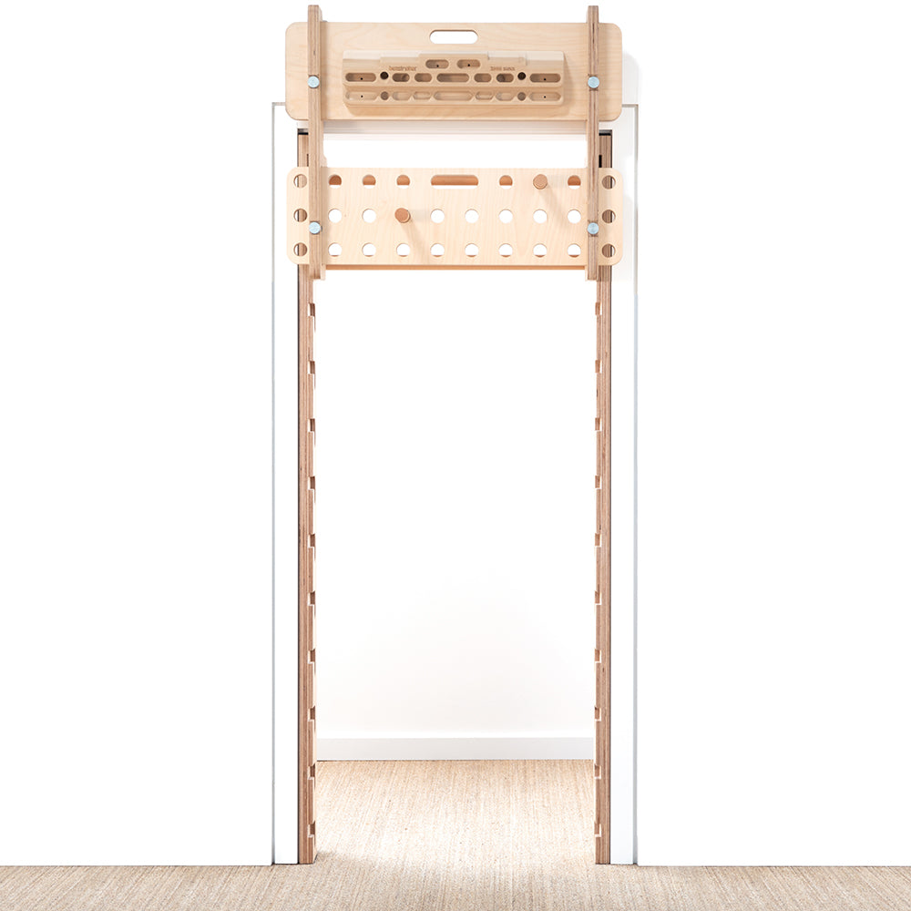 FatMonkey Board-Set: Adapter für Sprossenwand, ideal für Klettertraining, Bouldertraining, Griffkraft, Fingerkraft, Körperspannung sowie Dip-Station und Balanceboard für Krafttraining und Muskelaufbau