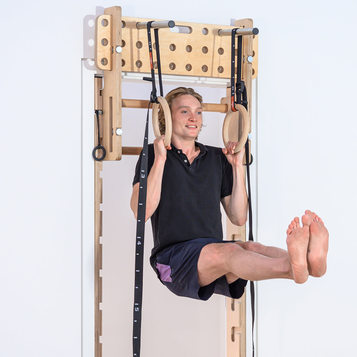 FatMonkey Board-Set: Adapter für Sprossenwand, ideal für Klettertraining, Bouldertraining, Griffkraft, Fingerkraft, Körperspannung sowie Dip-Station und Balanceboard für Krafttraining und Muskelaufbau
