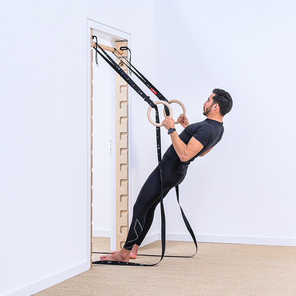 FatMonkey Sprossenwand: Ringe Rudern für Rückentraining, Krafttraining und Muskelaufbau im Home Gym