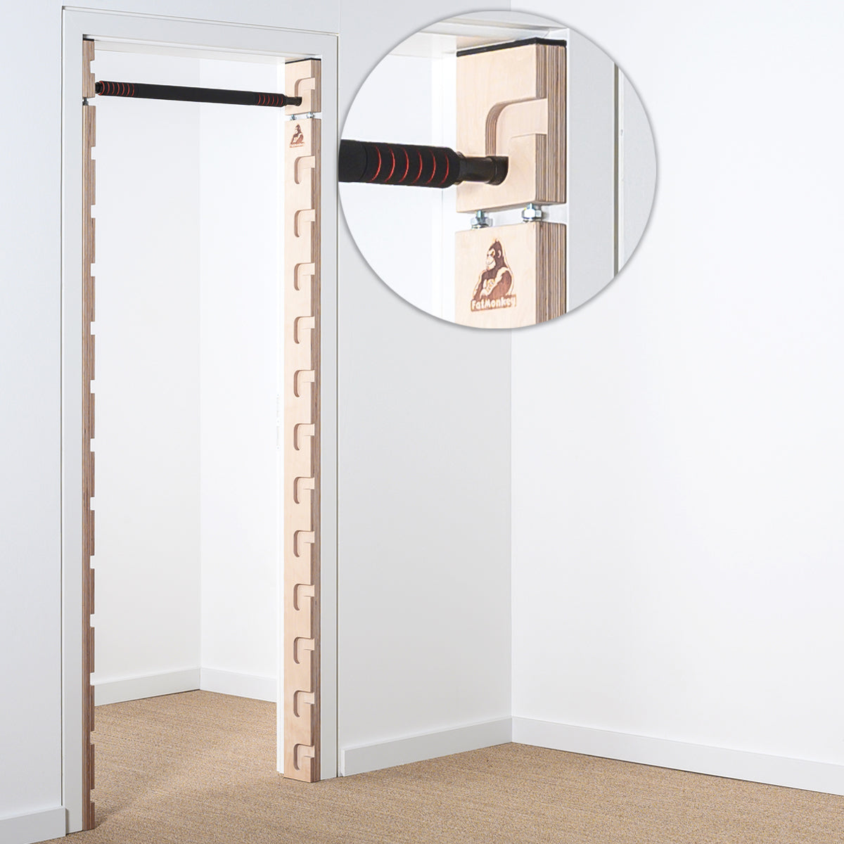 FatMonkey Sprossenwand Modell 4: platzsparende Sprossenwand für den Türrahmen, ideal für Fitness, Training, Klimmzüge und Dips im Home Gym, Made in Germany