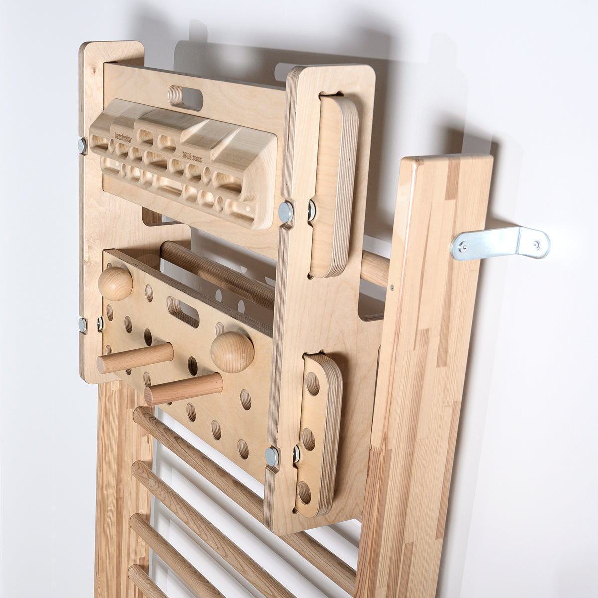 FatMonkey Board-Set 2: Adapter für Sprossenwand, ideal für Klettertraining, Bouldertraining, Griffkraft, Fingerkraft und Körperspannung sowie Dip-Station und Balanceboard für Krafttraining und Muskelaufbau